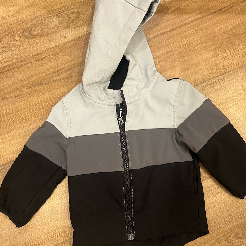 Cat & Jack Gray and Black Hooded Jacket 12 Months